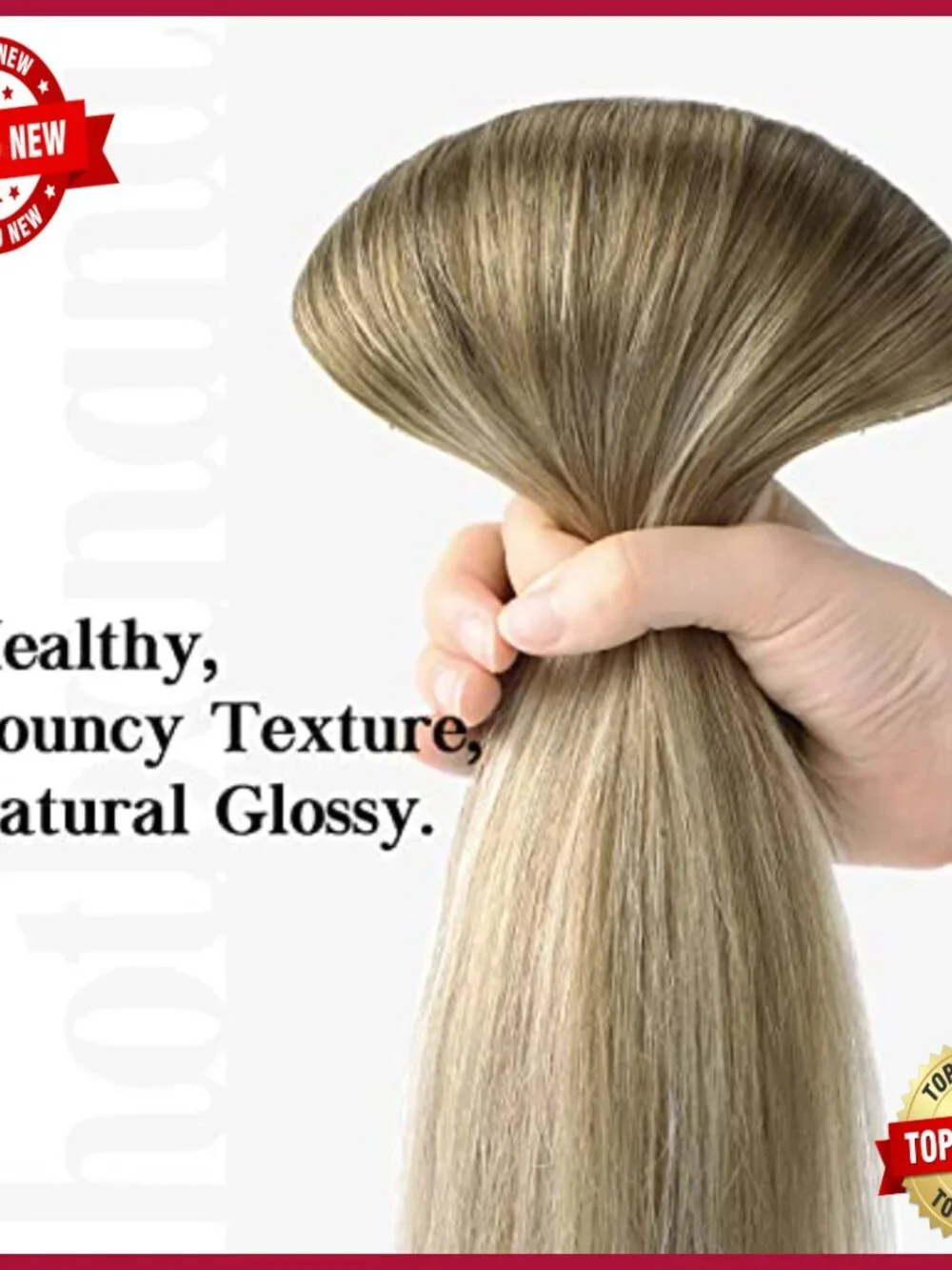 18 Inch Human Hair Clip-In Extensions, 7pcs, Straight Remy Hair